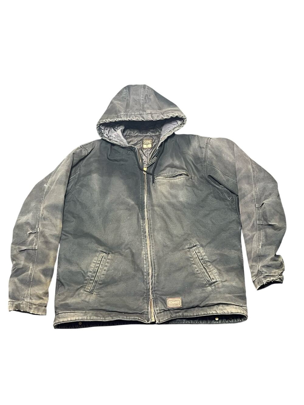 CE Schmidt Work Jacket Adult XLT TALL Canvas Lined Full Zip Hoodie Distressed
